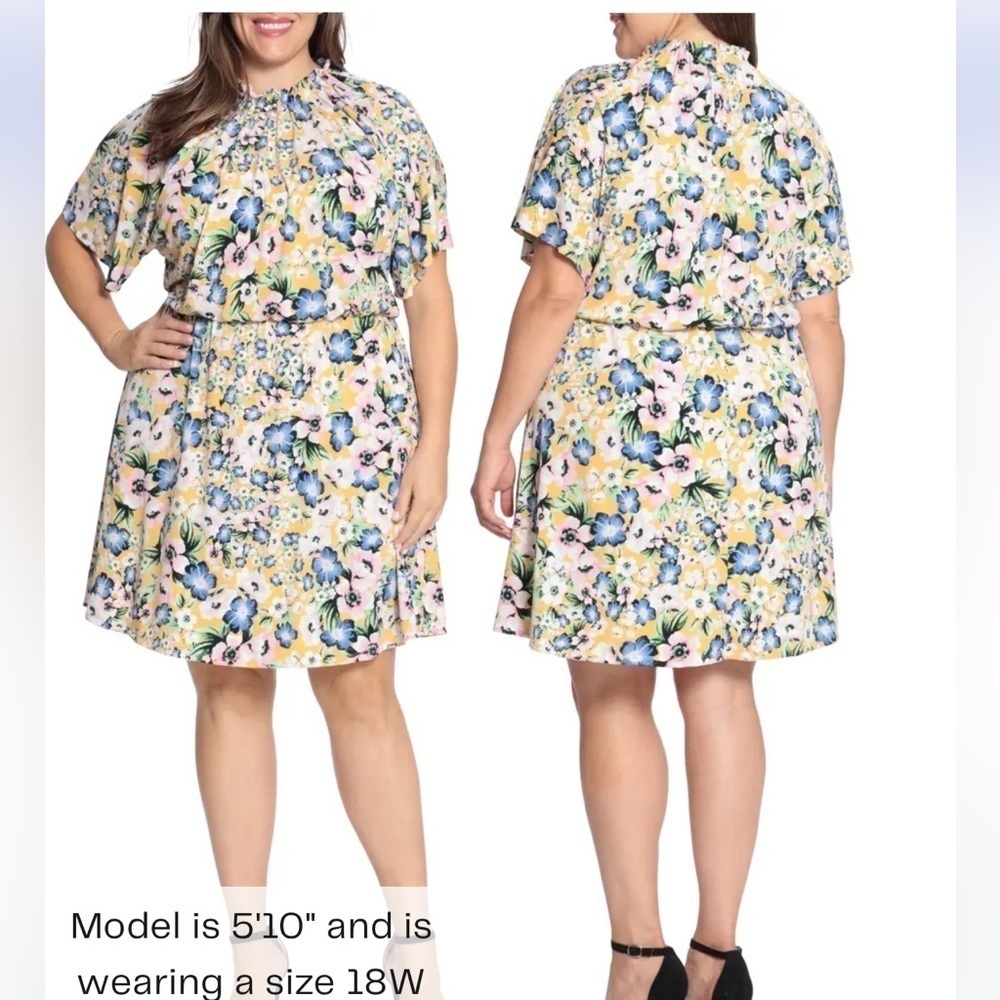Nwt Maggy London Ruffle Ditsy Floral Print Blossom‎ Dress Size 8